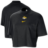 Nike Los Angeles Lakers Women's Courtside Mock Neck Loose Fit Cropped T-Shirt