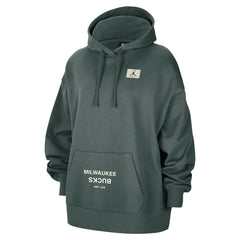 Milwaukee Bucks Jordan Brand Women's Courtside Statement Edition Oversize Pullover Hoodie
