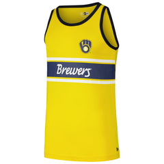 Gold Milwaukee Brewers New Era Jersey Ringer Tank Top