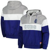 Royal Chicago Cubs New Era Ripstop Raglan Quarter-Zip Hoodie Windbreaker Jacket