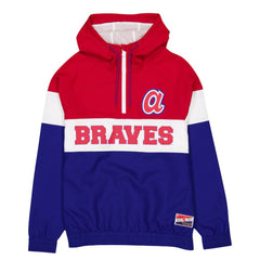 Blue Atlanta Braves New Era Ripstop Raglan Quarter-Zip Hoodie Windbreaker Jacket
