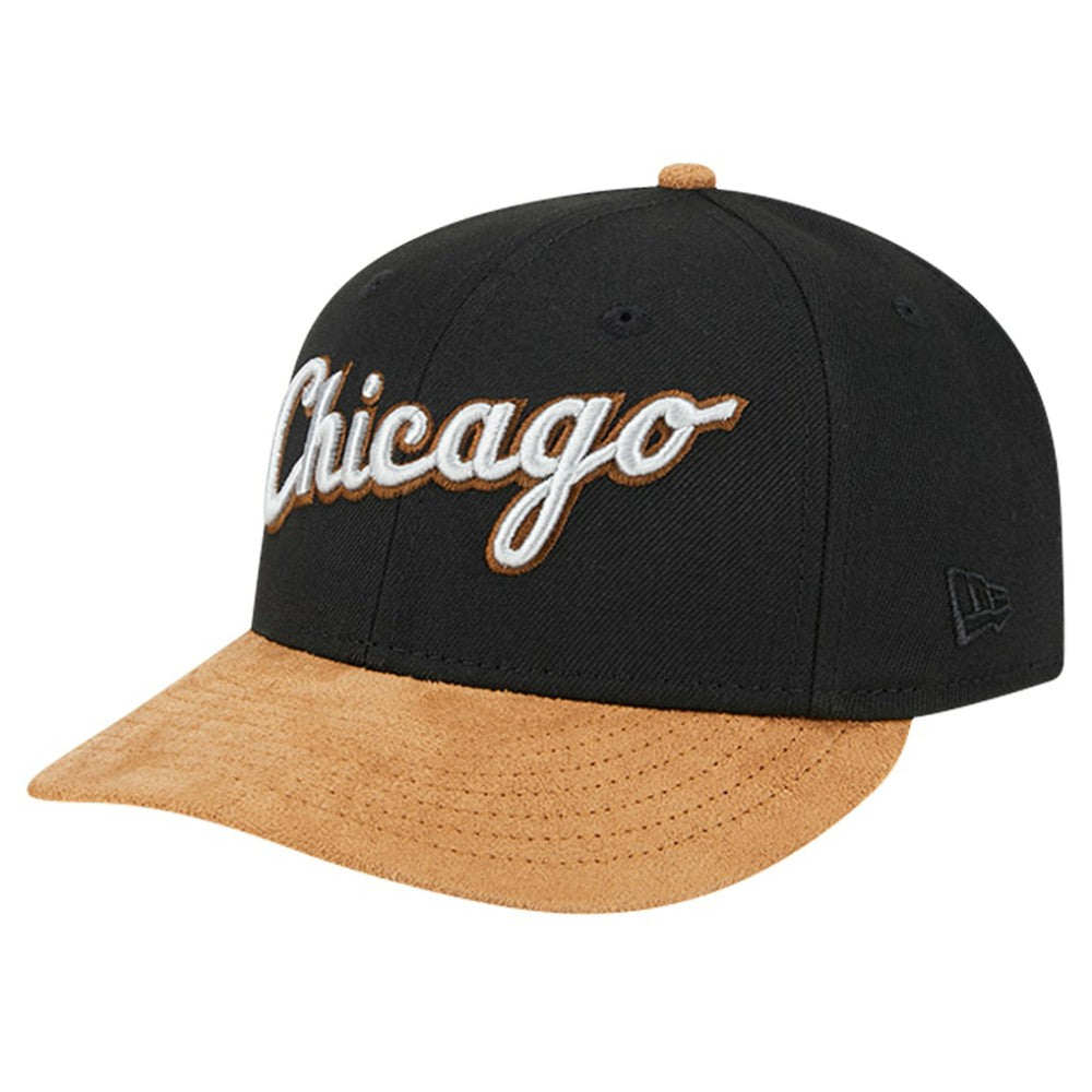 Black Chicago White Sox New Era Team Suede Visor Low Profile 59FIFTY Fitted Hat