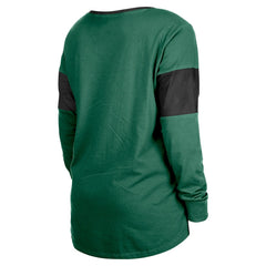Women's Lace-Up Notch-Neck Long Sleeve T-Shirt - New York Jets T-shirts