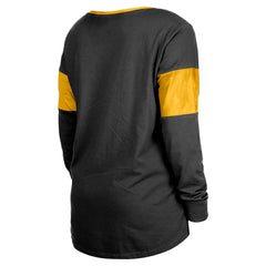 Women's Lace-Up Notch-Neck Long Sleeve T-Shirt - Pittsburgh Steelers T-shirts