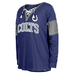 Women's Lace-Up Notch-Neck Long Sleeve T-Shirt - Indianapolis Colts T-shirts