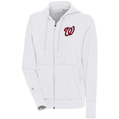 White Washington Nationals Antigua Women's Moving Full-Zip Jacket