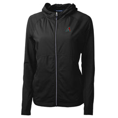 Black Arizona Diamondbacks Cutter & Buck Women's Adapt Eco Knit Hybrid Recycled Full-Zip Hoodie