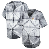 Los Angeles Lakers G-III 4Her by Carl Banks Women's Tournament Raglan Oversized Tie-Dye V-Neck T-Shirt