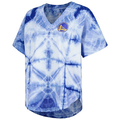 Golden State Warriors G-III 4Her by Carl Banks Women's Tournament Raglan Oversized Tie-Dye V-Neck T-Shirt sale