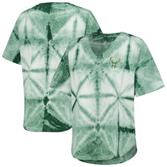 Milwaukee Bucks G-III 4Her by Carl Banks Women's Tournament Raglan Oversized Tie-Dye V-Neck T-Shirt