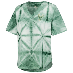 Milwaukee Bucks G-III 4Her by Carl Banks Women's Tournament Raglan Oversized Tie-Dye V-Neck T-Shirt