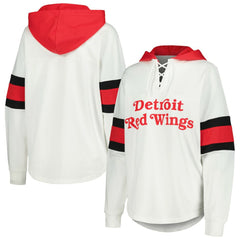 NHL Detroit Red Wings G-III 4Her by Carl Banks Women's Goal Zone Long Sleeve Lace-Up Hoodie T-Shirt