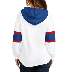 NHL New York Rangers G-III 4Her by Carl Banks Women's Goal Zone Long Sleeve Lace-Up Hoodie T-Shirt