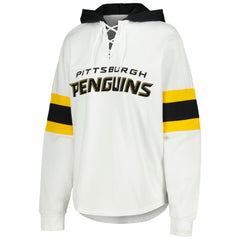 NHL Pittsburgh Penguins G-III 4Her by Carl Banks Women's Goal Zone Long Sleeve Lace-Up Hoodie T-Shirt