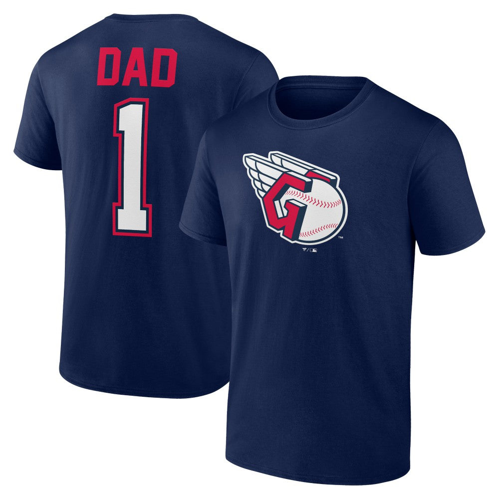 Navy Cleveland Guardians Father's Day #1 Dad T-Shirt