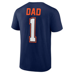 Navy Detroit Tigers Father's Day #1 Dad T-Shirt