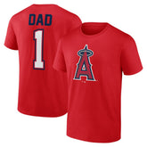 Red Los Angeles Angels Father's Day #1 Dad T-Shirt