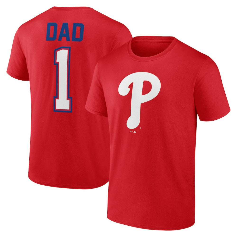 Red Philadelphia Phillies Father's Day #1 Dad T-Shirt