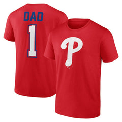 Red Philadelphia Phillies Father's Day #1 Dad T-Shirt