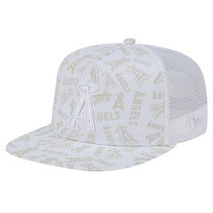White Los Angeles Angels New Era Logo Dunes A-Frame Trucker 9FIFTY Snapback Hat