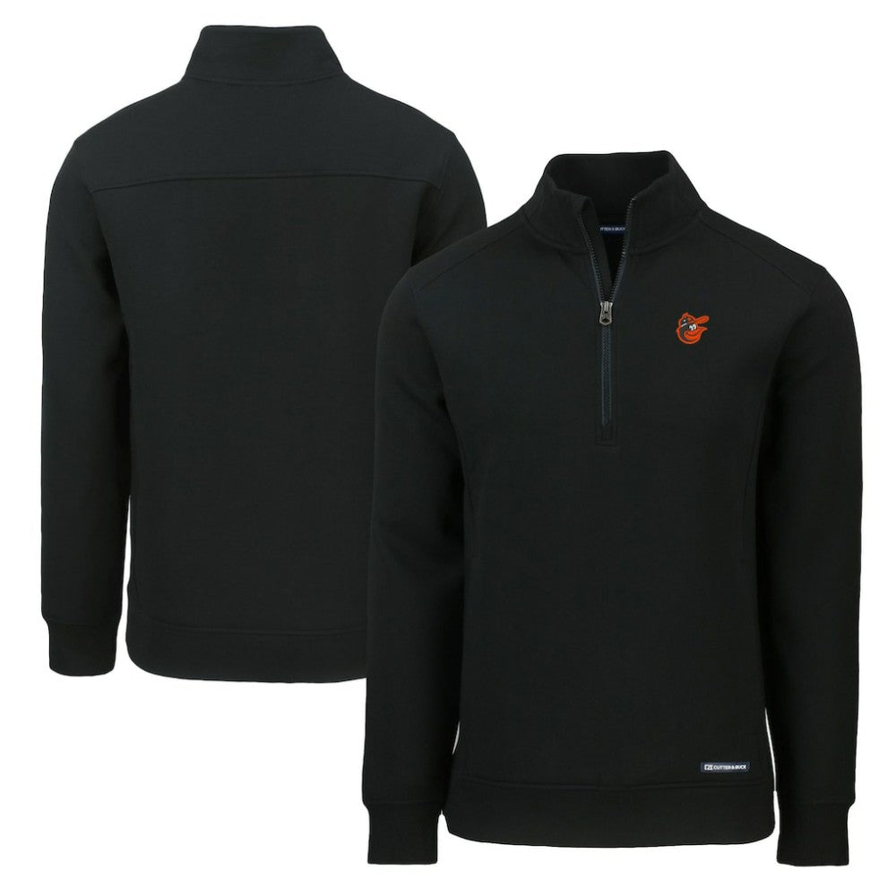 Black Baltimore Orioles Cutter & Buck Cooperstown Collection Roam Eco Recycled Quarter-Zip Pullover