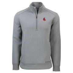 Gray Boston Red Sox Cutter & Buck Cooperstown Collection Roam Eco Recycled Quarter-Zip Pullover