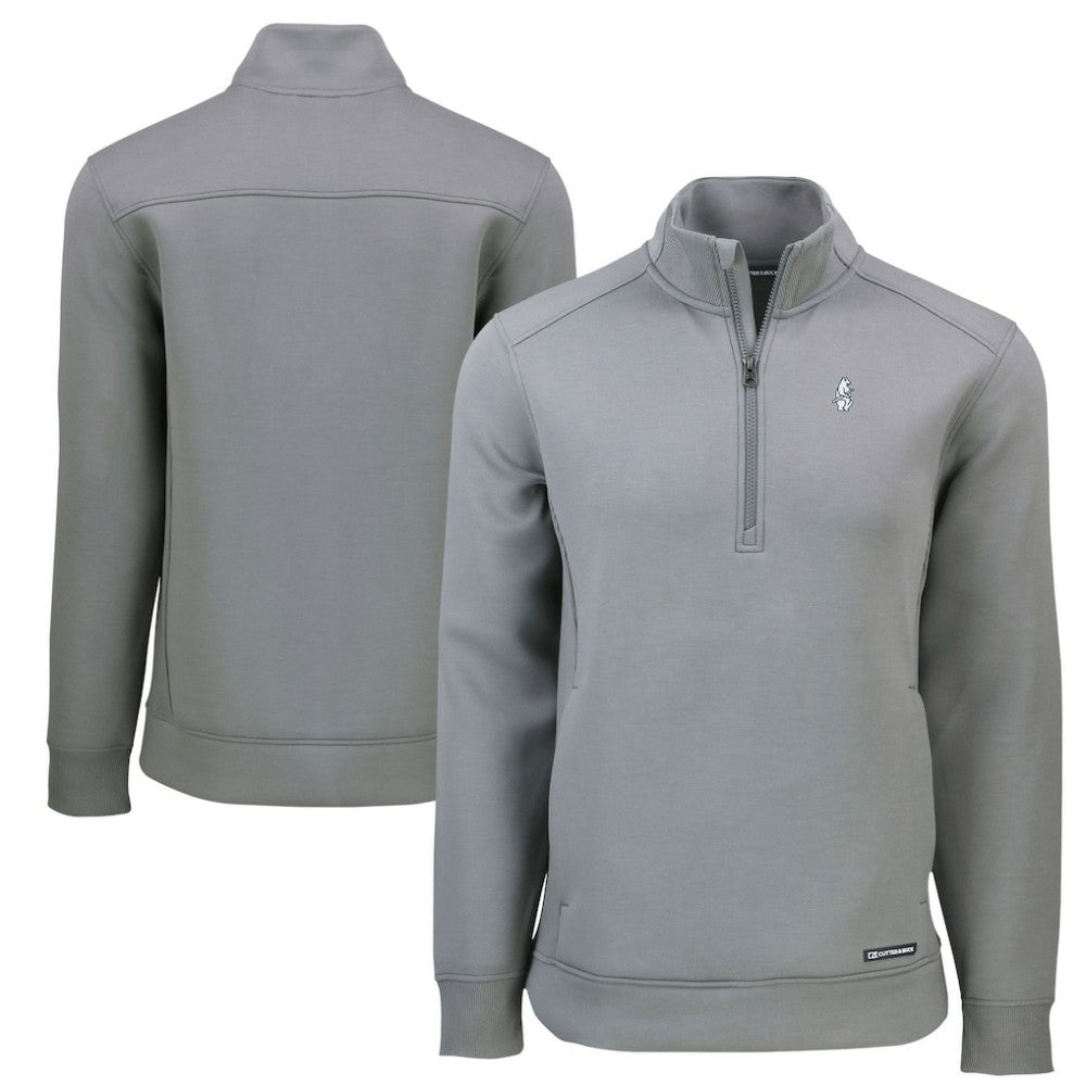 Gray Chicago Cubs Cutter & Buck Cooperstown Collection Roam Eco Recycled Quarter-Zip Pullover