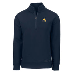 Navy Seattle Mariners Cutter & Buck Cooperstown Collection Roam Eco Recycled Quarter-Zip Pullover