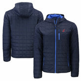 Navy Cleveland Guardians Cutter & Buck Cooperstown Collection Rainier Primaloft Eco Full-Zip Hooded Jacket