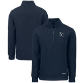 Navy Kansas City Royals Cutter & Buck Roam Eco Recycled Quarter-Zip Pullover