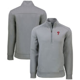 Gray Philadelphia Phillies Cutter & Buck Roam Eco Recycled Quarter-Zip Pullover