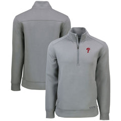 Gray Philadelphia Phillies Cutter & Buck Roam Eco Recycled Quarter-Zip Pullover