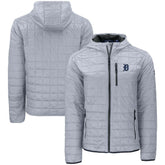 Gray Detroit Tigers Cutter & Buck Rainier Primaloft Eco Full-Zip Hooded Jacket