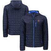 Navy Chicago Cubs Cutter & Buck Rainier Primaloft Eco Full-Zip Hooded Jacket