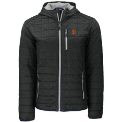 Black San Francisco Giants Cutter & Buck Rainier Primaloft Eco Full-Zip Hooded Jacket