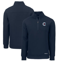 Navy Chicago Cubs Cutter & Buck City Connect Roam Eco Recycled Quarter-Zip Pullover