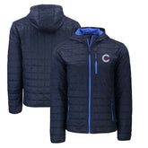 Navy Chicago Cubs Cutter & Buck City Connect Rainier Primaloft Eco Full-Zip Hooded Jacket