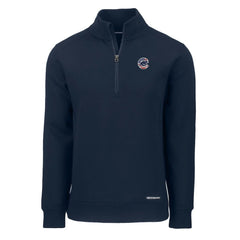 Navy Chicago Cubs Cutter & Buck Americana Roam Eco Recycled Quarter-Zip Sweatshirt
