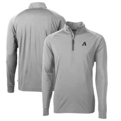 Gray Arizona Diamondbacks Cutter & Buck Adapt Eco Knit Recycled Quarter-Zip Pullover Top