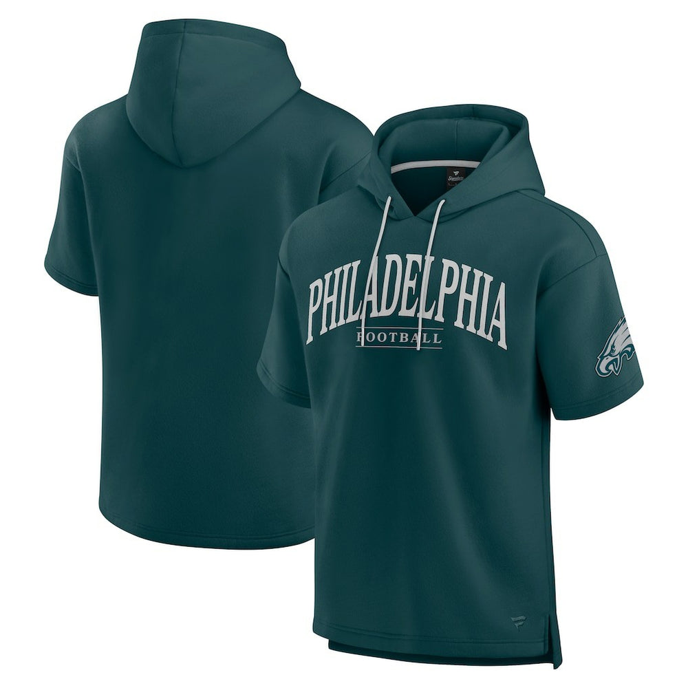 Unisex Elements Ready Short Sleeve Pullover Hoodie - Philadelphia Eagles Hoodies