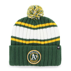 Green Oakland Athletics '47 Plateau Cuffed Knit Hat with Pom