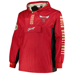 Mitchell & Ness Chicago Bulls Big & Tall Hardwood Classics Team OG 2.0 Anorak Hoodie Quarter-Zip Windbreaker Jacket