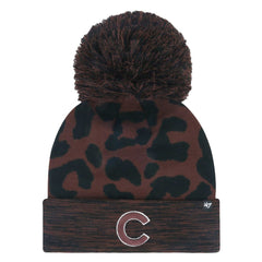 Brown Chicago Cubs '47 Women's Rosette Cuffed Knit Hat with Pom