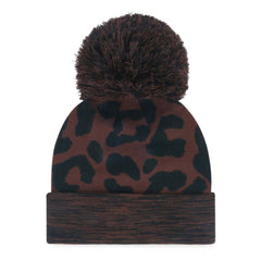 Brown Texas Rangers '47 Women's Rosette Cuffed Knit Hat with Pom