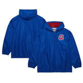 Royal Atlanta Braves Mitchell & Ness Cooperstown Collection Vintage Logo Full-Zip Hoodie Windbreaker Jacket