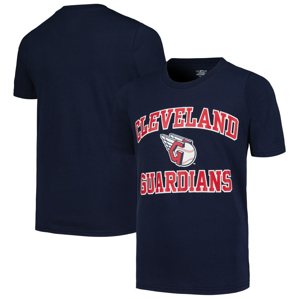 Navy Cleveland Guardians Youth Heart & Soul T-Shirt
