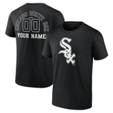 Black Chicago White Sox Monochrome Personalized Name & Number T-Shirt