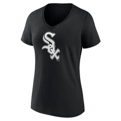 Black Chicago White Sox Women's Monochrome Personalized Name & Number V-Neck T-Shirt