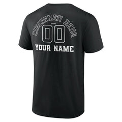Black Cincinnati Reds Monochrome Personalized Name & Number T-Shirt