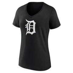 Black Detroit Tigers Women's Monochrome Personalized Name & Number V-Neck T-Shirt